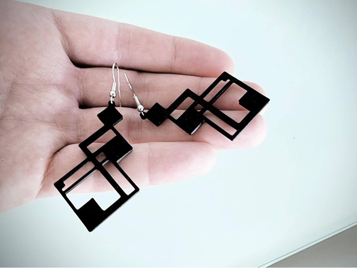 Geometric Black Earrings