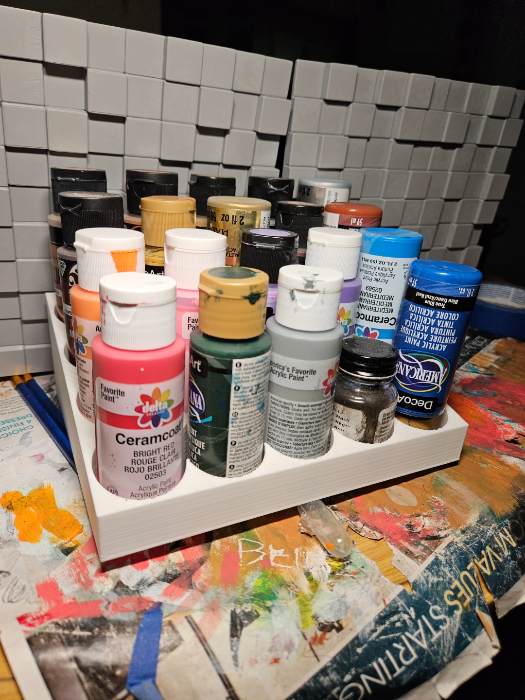 30 Slot Acrylic Paint Holder