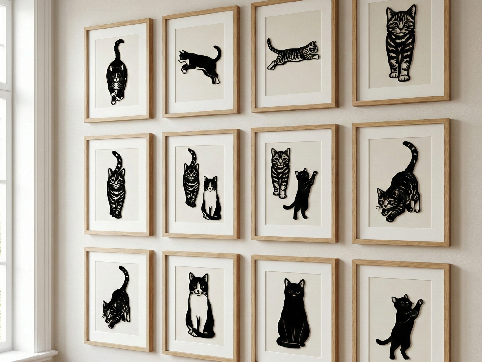 Elegant Minimalist Cat Silhouette Art Collection