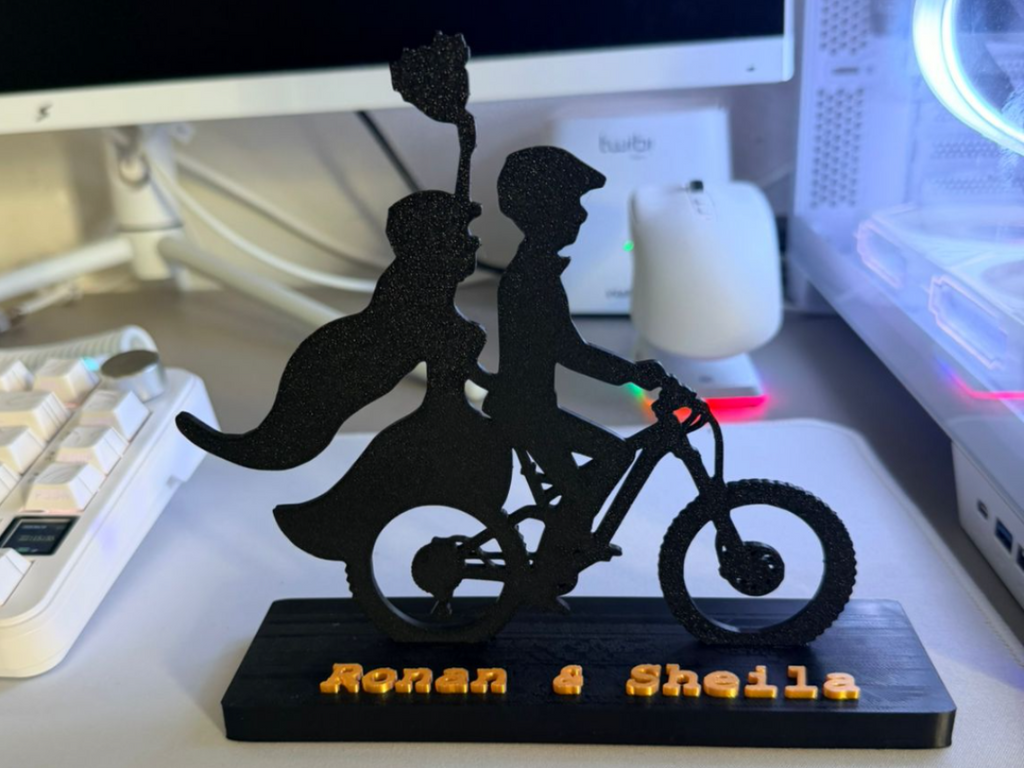 Casal de Bicicleta Personalizado Romântica 3D