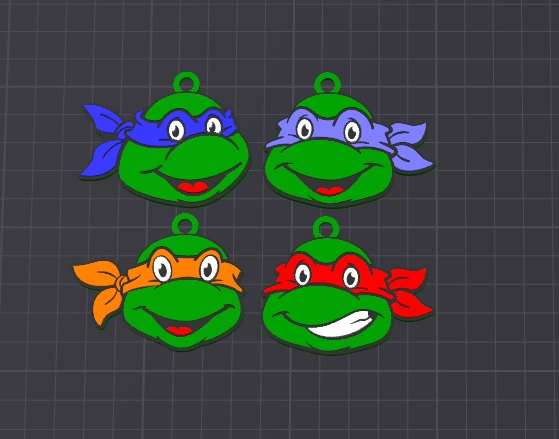 tmnt keychains / charms (free commercial)