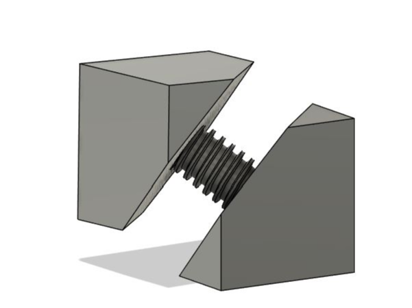 Sliced cube with screw as joint