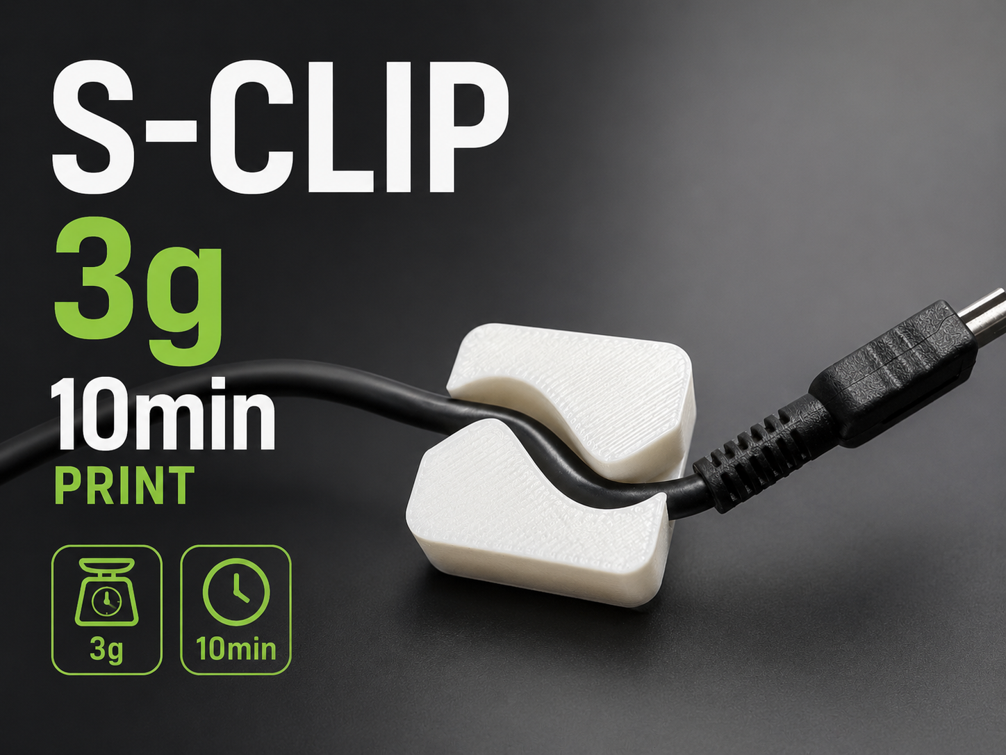 S-Curve Cable Organizer | No-Support & Fast Print