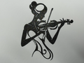 silhouette of a girl playing the violin (wall art)