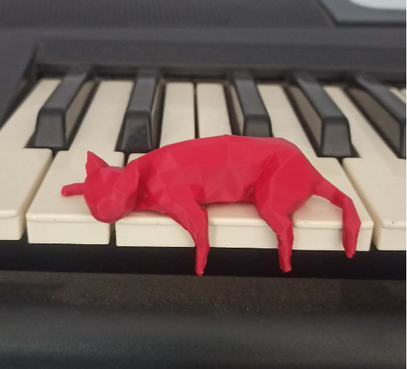 low poly sleepy cat