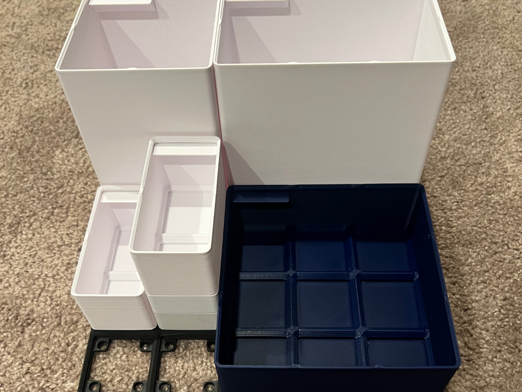 Light Gridfinity bins for IKEA Alex drawers