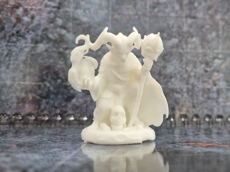 miniatura di warlock tiefling villain DnD