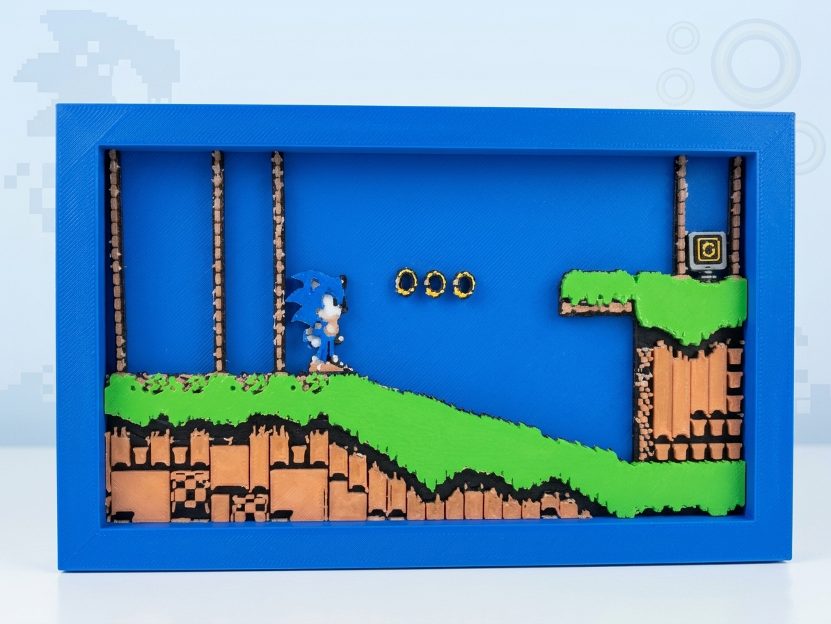 Sonic cuadro 3D