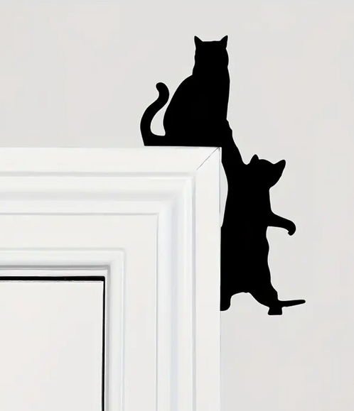 cats - door - wall