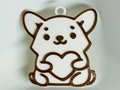 Dog Holding a Heart Keychain
