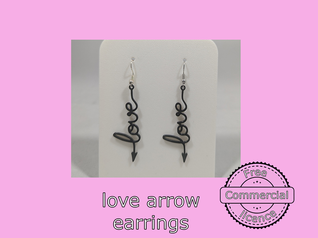 Love arrow earrings - free commercial rights
