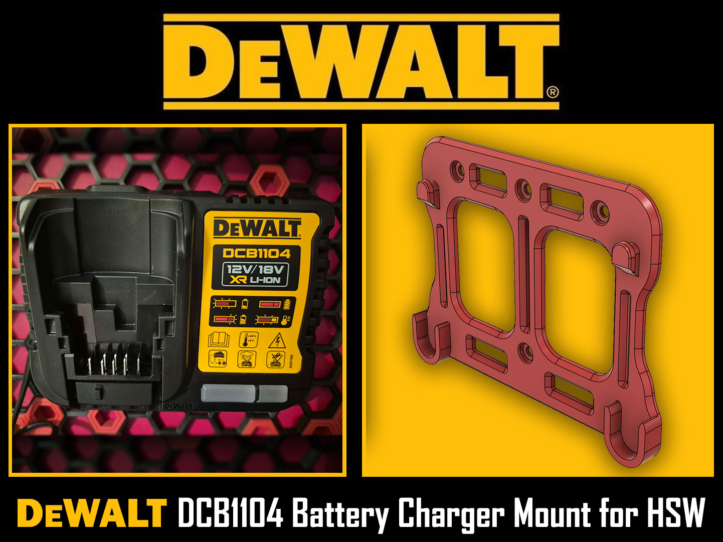 DeWALT DCB1104 Battery Charger HSW Mount