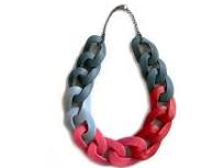 Red and Grey Chainlink Necklace