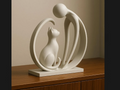 Silent Bond” – Human & Cat 3D Sculpture