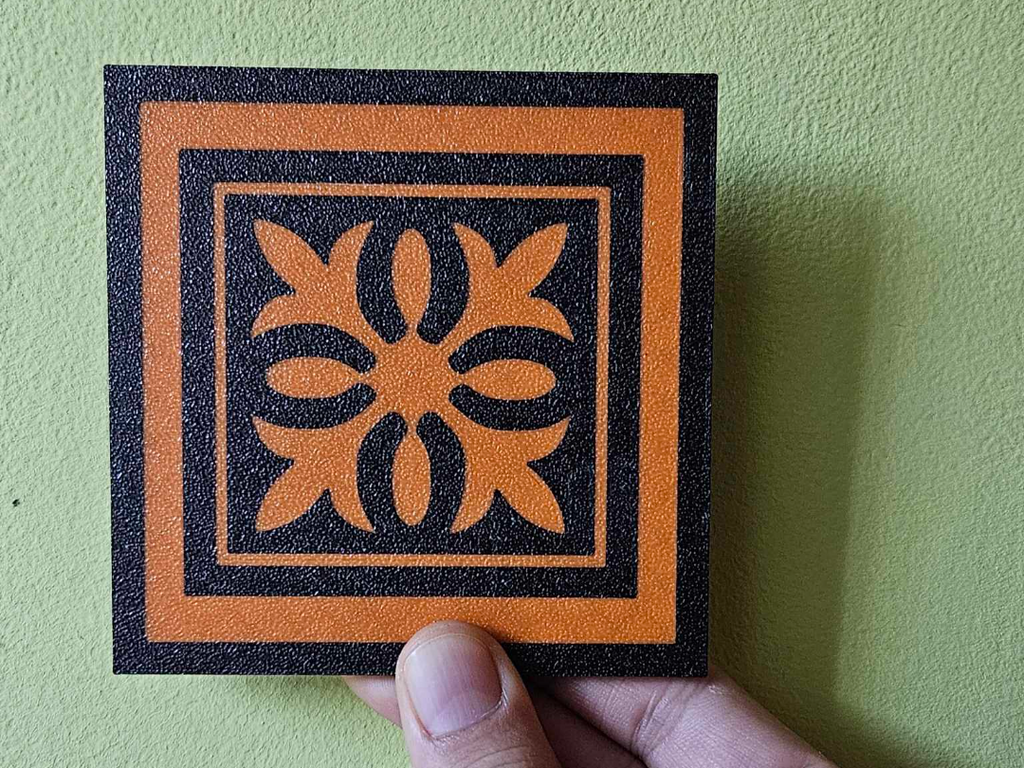 Flat Face Square Ornament Coaster