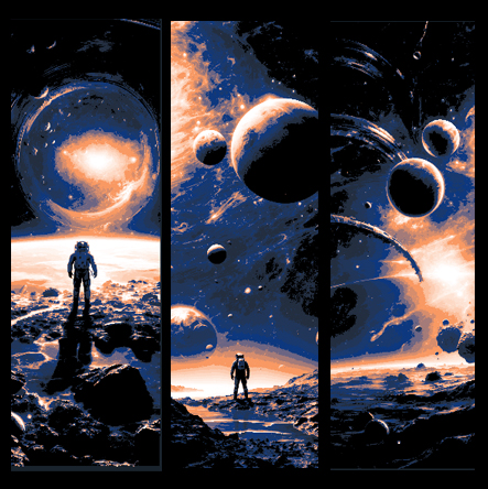 Event Horizon - Fantasy Space Scenes as Set of 3 Bookmarks