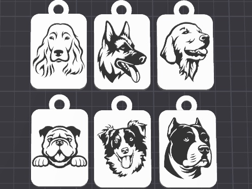 dogs set 3 keychains/charms(free commercial)
