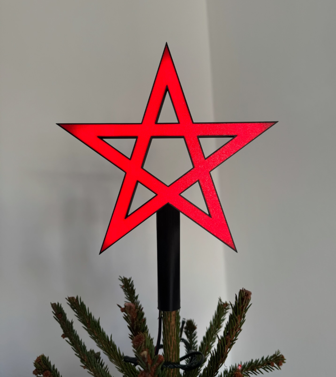 Pentagram christmas tree top STAR with led strip