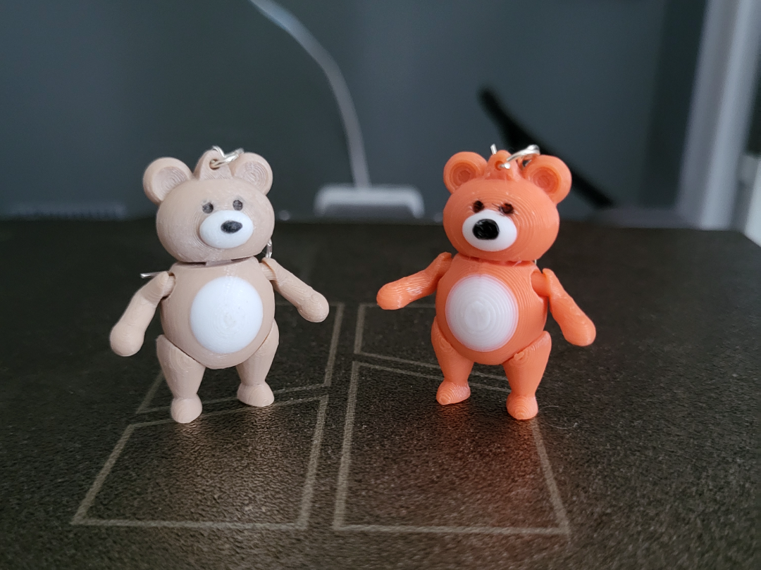 teddy bear earring articulated