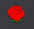 red rose keychain / charm (free commercial)