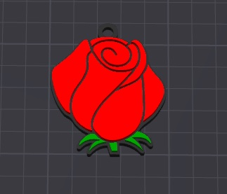 red rose keychain / charm (free commercial)