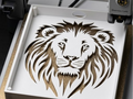 Lion Head Stenciled Lightbox/Purge Box