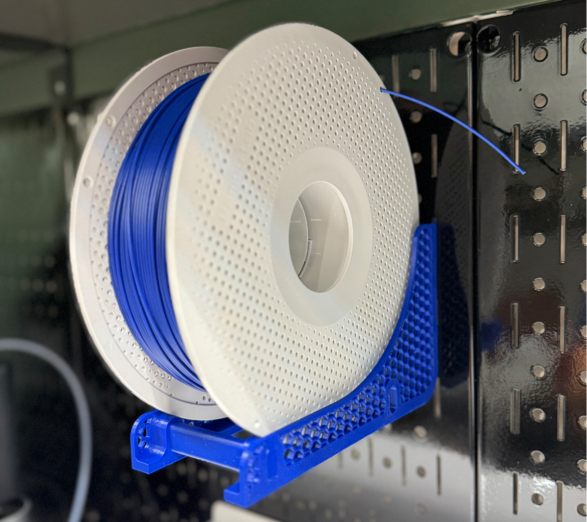 Filament Spool Holder for Wall Control Pegboard