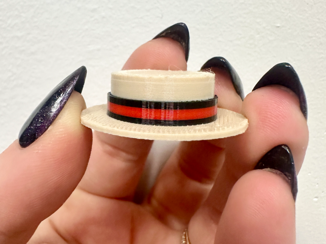 Tiny Boater Hat for Broken Prints