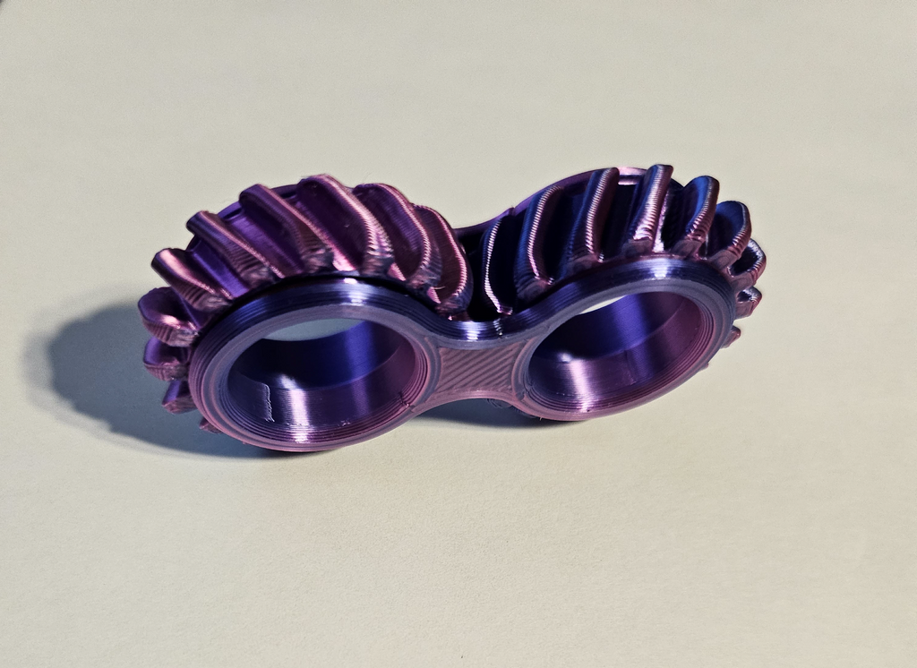 Helical Gear x2 Fidget - Snap Fit (no glue)
