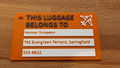 Homer Simpson Luggage Tag - Test or Fun print
