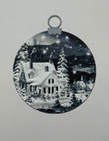 Christmas ball of a snowy night landscape