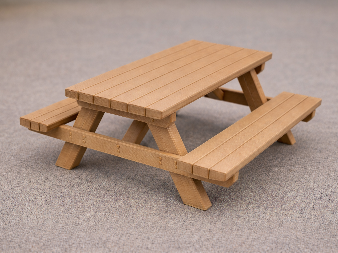 Mini Picnic Table – Realistic Wood Style