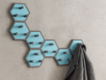 Modular coat rack - hexagonal panels, 100% printed