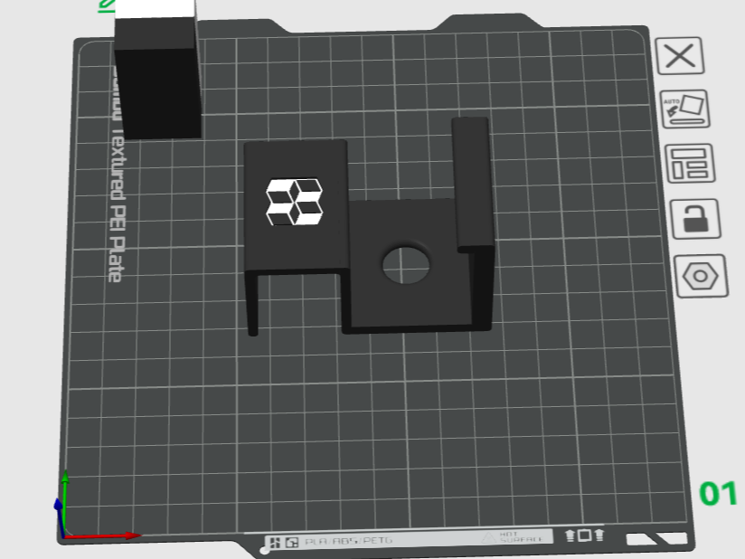 Headphones support (Makerorld logo) - 25mm table