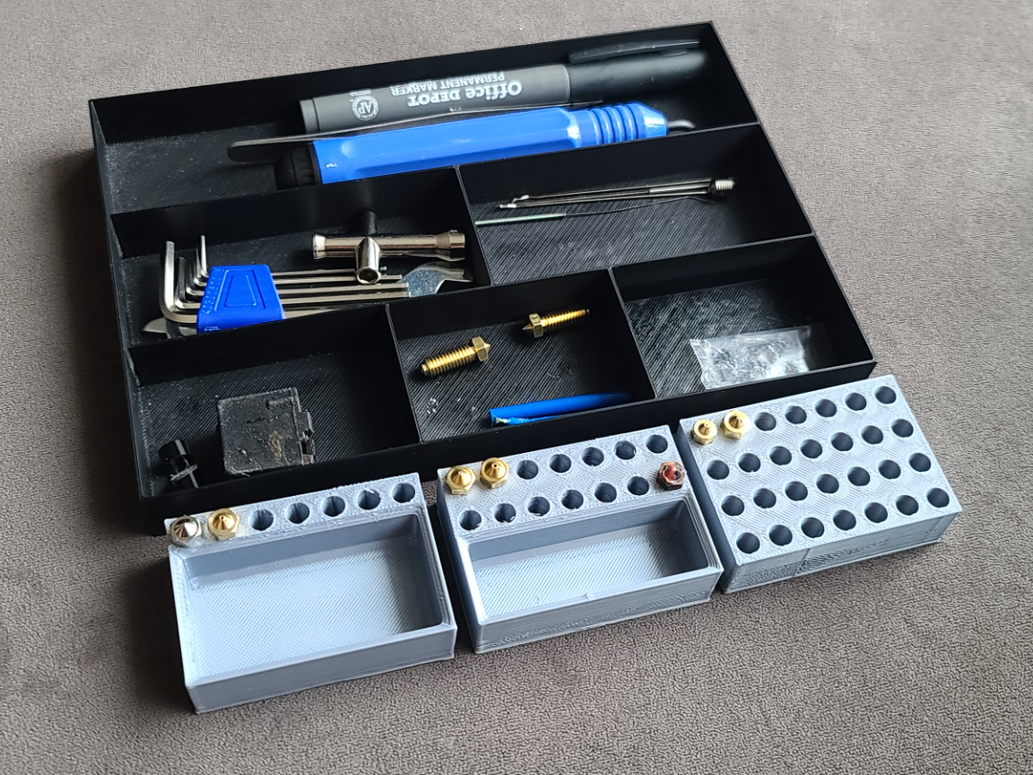 3D Print Tool Tray Nozzle Organize–Modular Storage