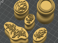 Polymer Clay Floral Stamps Set of 5