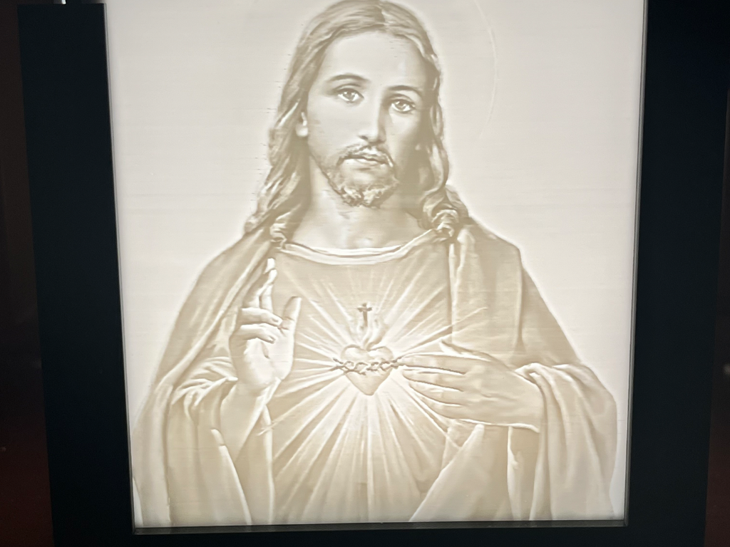 Sacred Heart of Jesus Lithophane - 10x10 Lightbox