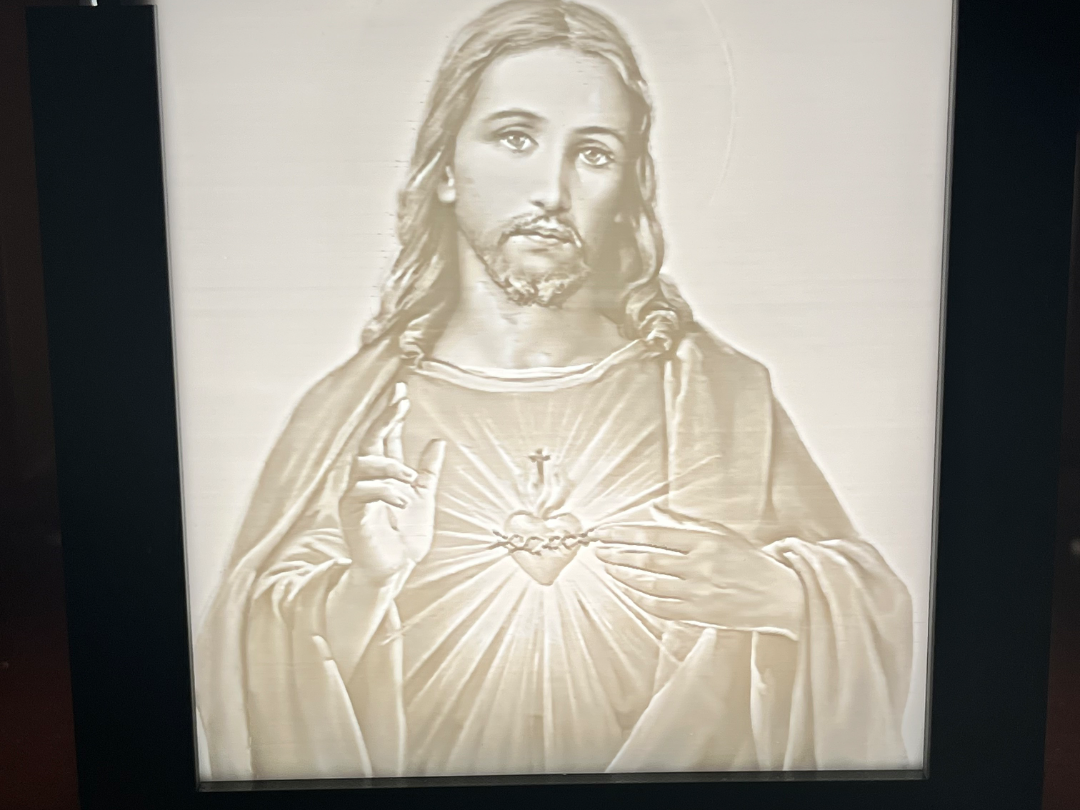 Sacred Heart of Jesus Lithophane - 10x10 Lightbox
