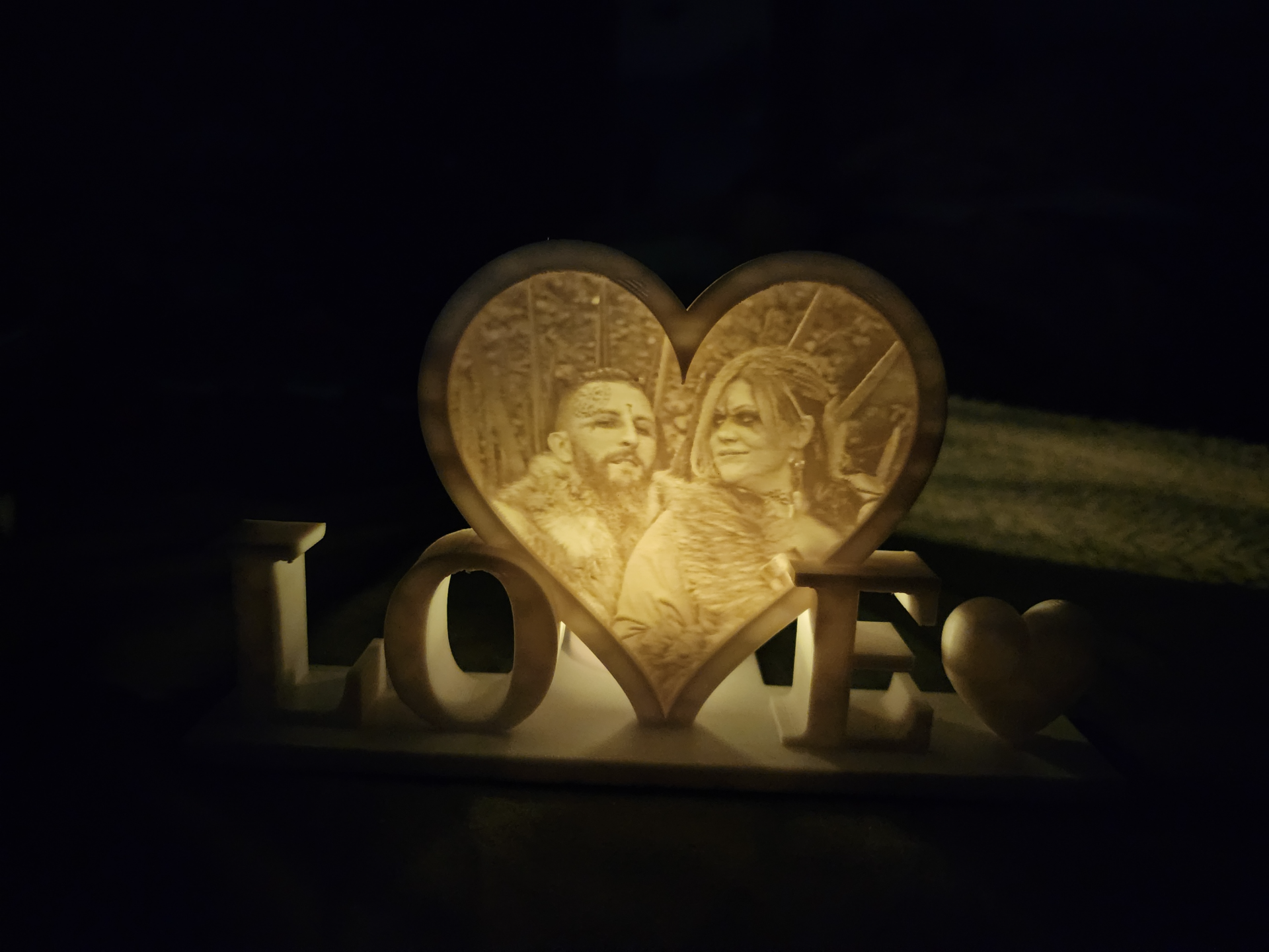 Valentines Love Lithophane tea light ornament REMIX