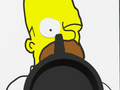 Homer Holding a Gun -Wall-Mounted Shelf& Organizer