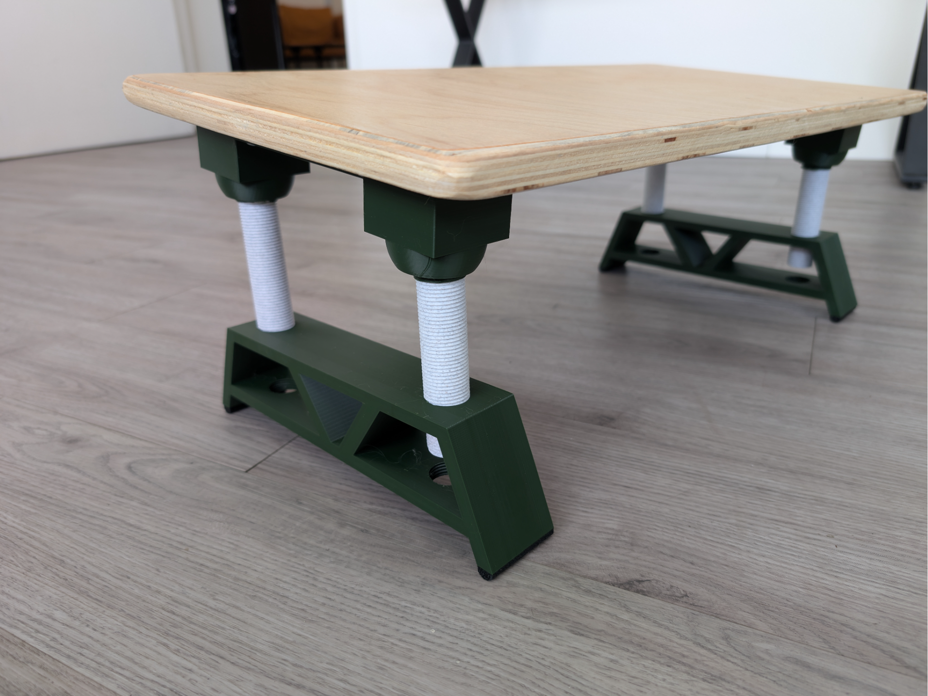 Fully adjustable foot rest/monitor stand base