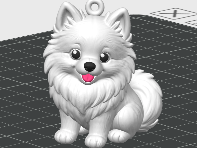 Chaveiro Miniatura Cachorro Spitz Branco