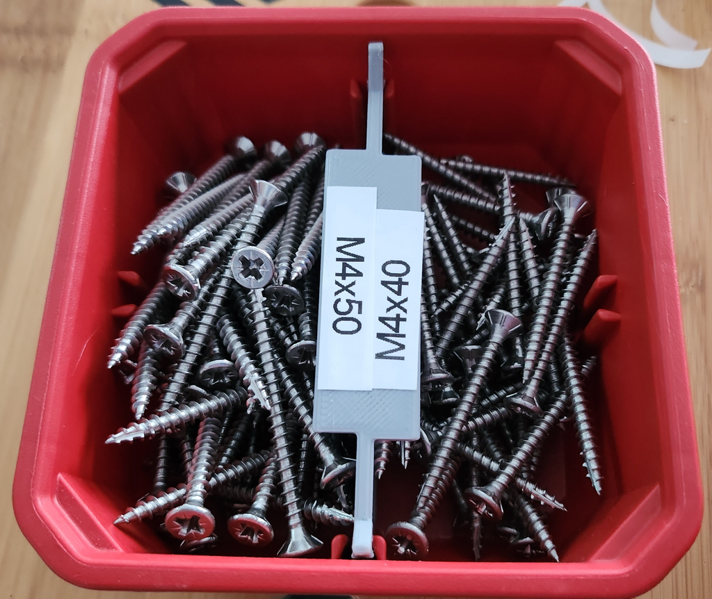 Packout small bin divider for labels