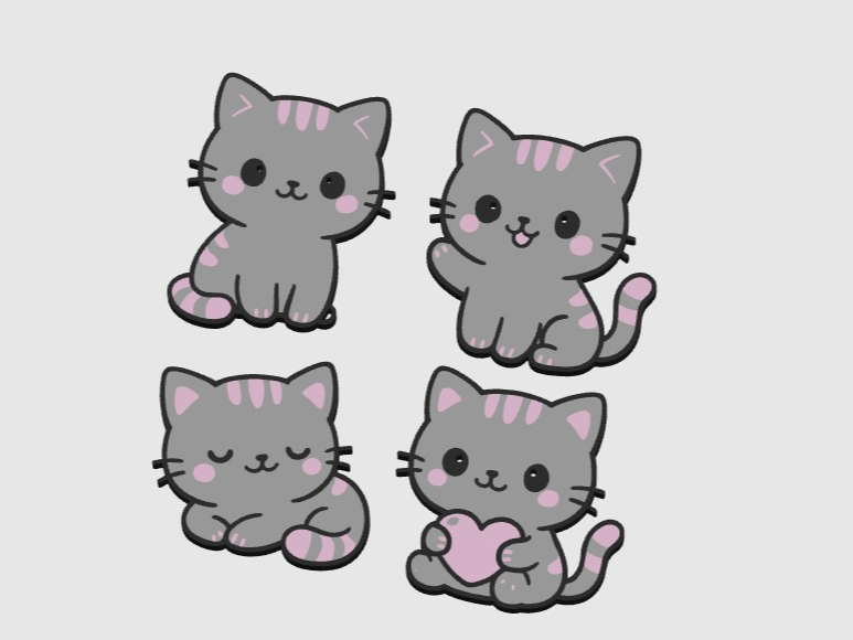 Cute Kitty Charms Earring Studs