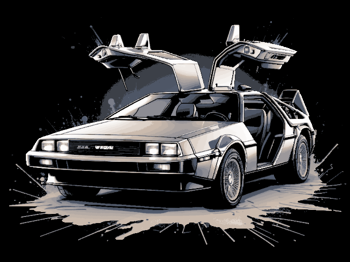 Hueforge Fan Art - Movie Car Series - DeLorean - Back to the Future Movies