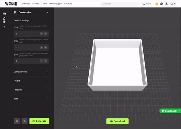 AIO parametric Gridfinty Project