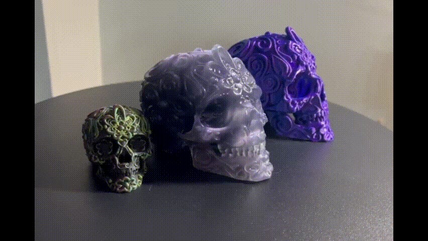 Sugar Skull multi color painted compatible