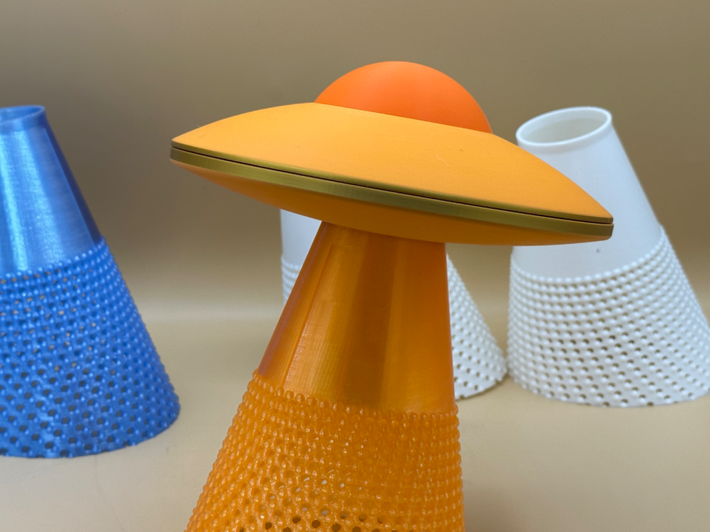 UFO Table Lamp with Tractor Beam Illumination