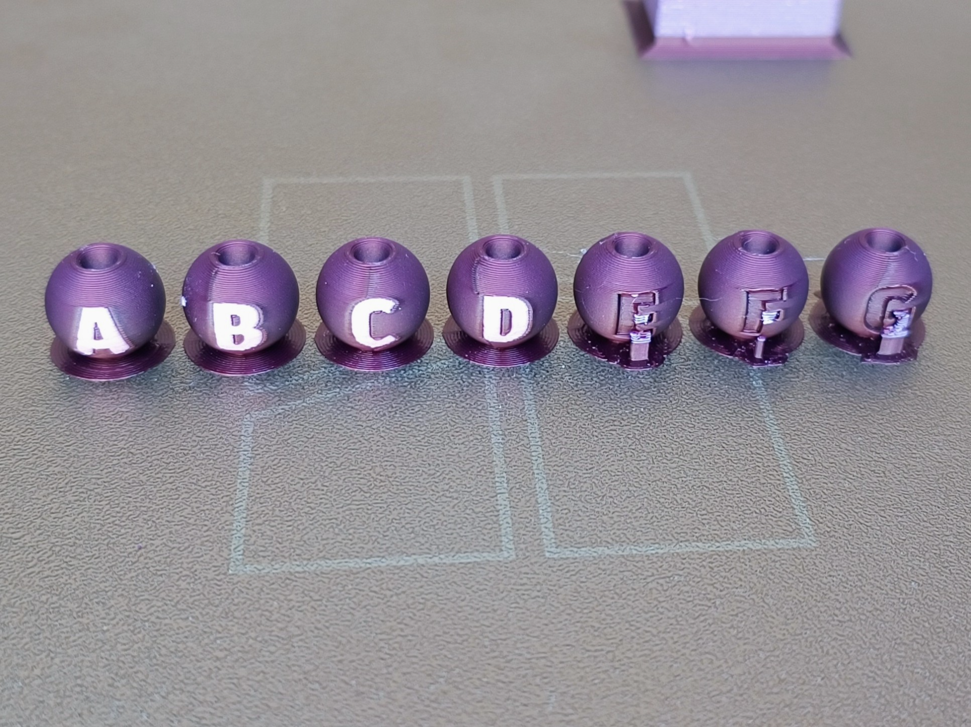 Beads with letters and numbers