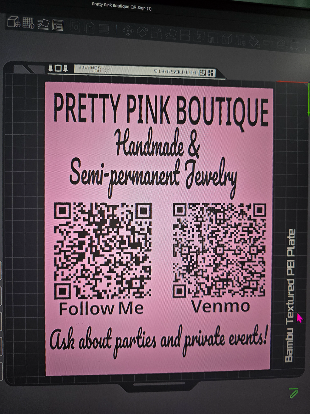 Custom QR Code Sign/Vendor Display/Table Display